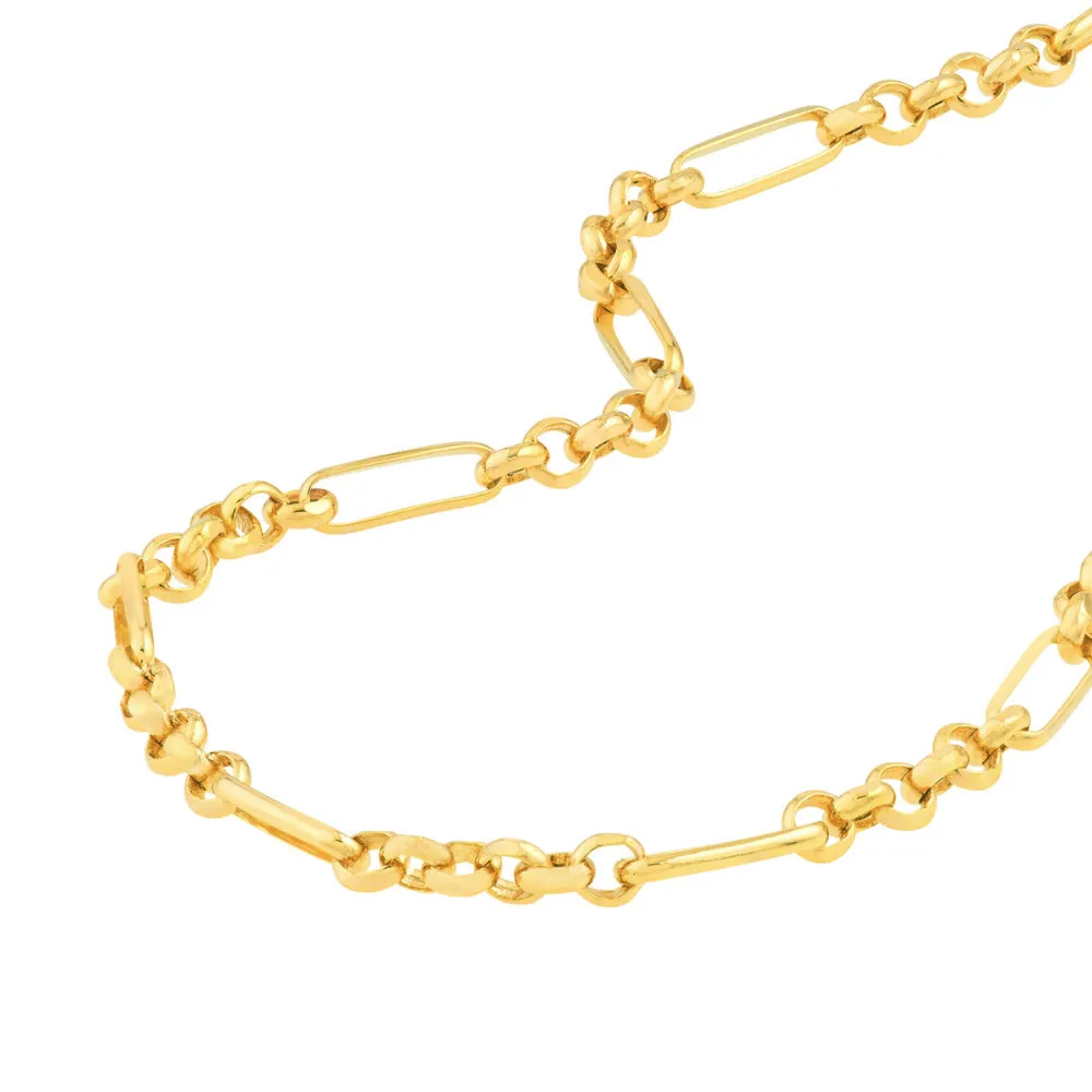 14k Gold Hollow Rolo Chain Necklace