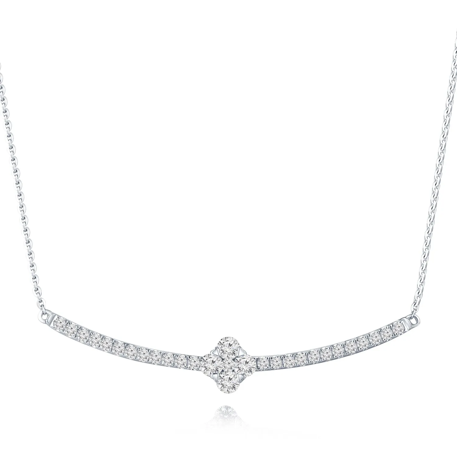 18K White Gold Diamond Necklace