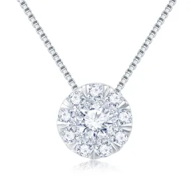 18K White Gold Diamond Slider Pendant Necklace