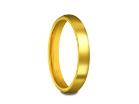 3MM HIGH POLISH YELLOW CLASSIC Tungsten Wedding Band