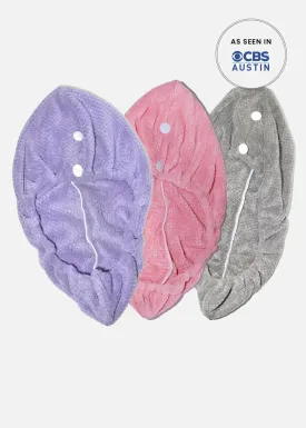 A  Microfiber Hair Turban Towel