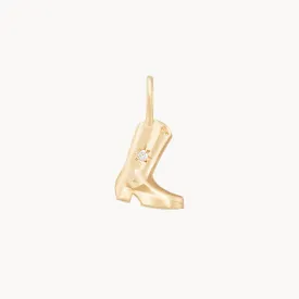 abundance boot charm - 10k yellow gold, diamond