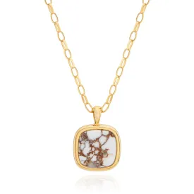 Anna Beck Gold Vermeil White Buffalo Turquoise Pendant Necklace