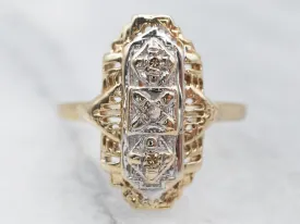 Antique Champagne Diamond Dinner Ring