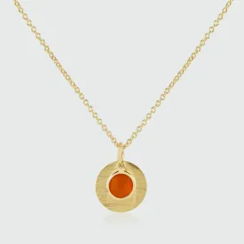 Bali 9ct Gold Carnelian July Birthstone Necklace