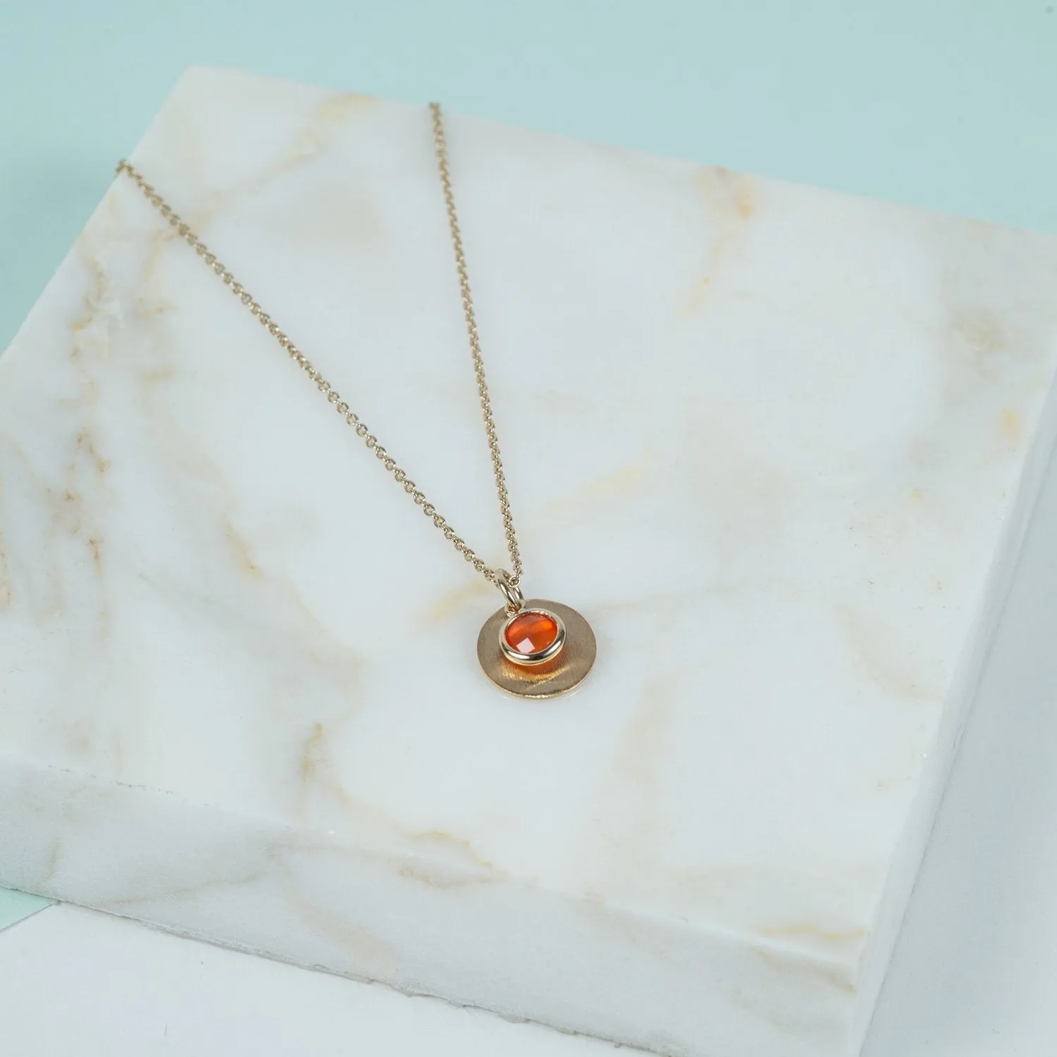 Bali 9ct Gold Carnelian July Birthstone Necklace