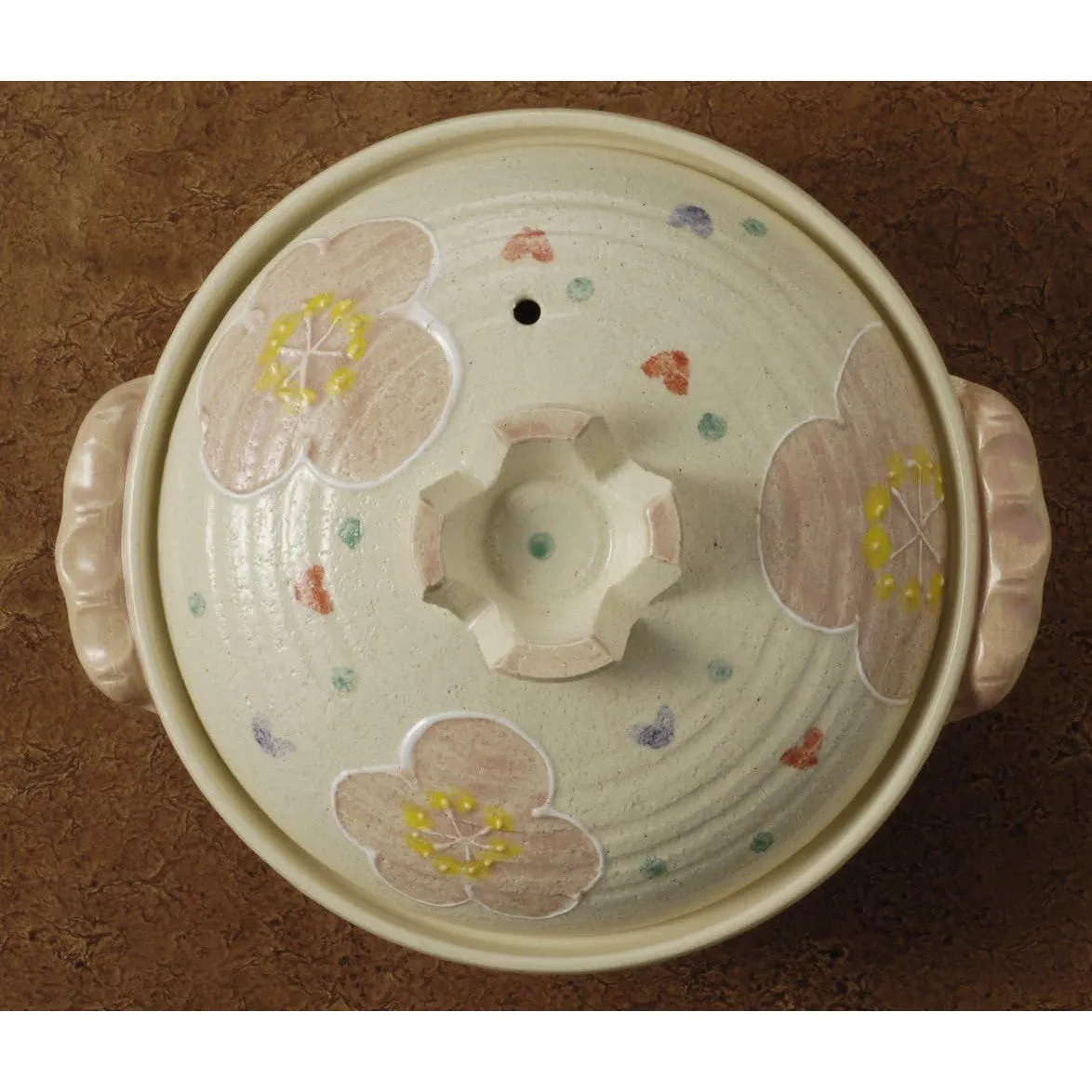 Banko Ware Donabe 3-4 People 25cm Sakura Clay Pot