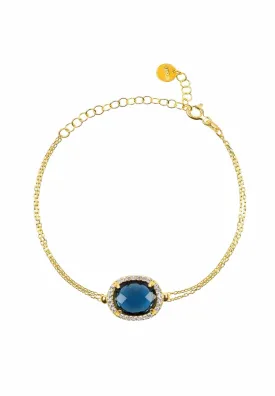 Beatrice Oval Gemstone Bracelet Gold Sapphire Hydro