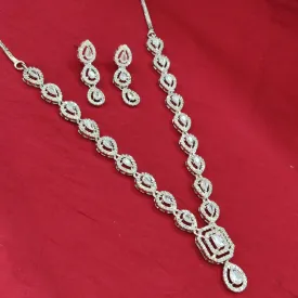 Bhavi Jewel Silver Plated Ad Stone Neckalce Set