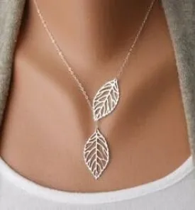 Boho Double Leaf Necklace