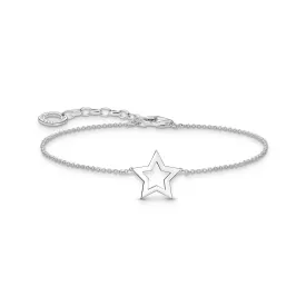 Bracelet with star pendant - silver