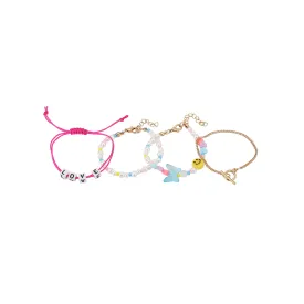 Carlton London Girls Set Of 4 Multicoloured Gold-Plated Charm Bracelet Kjbs040