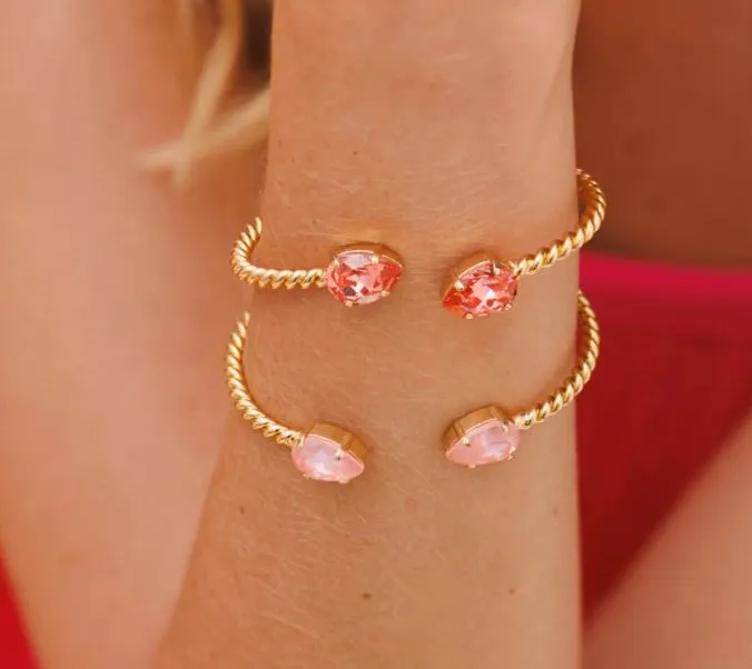 Caroline Svedbom Mini Drop Bracelet Gold Rose Peach