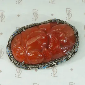 Carved Red Jade Koi Fish