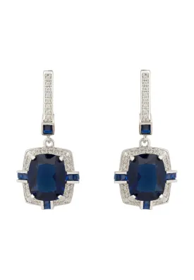 Clarence Silver Earrings Sapphire