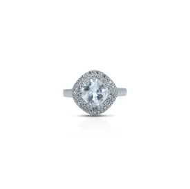 Classic Silver Halo American Diamond Ring