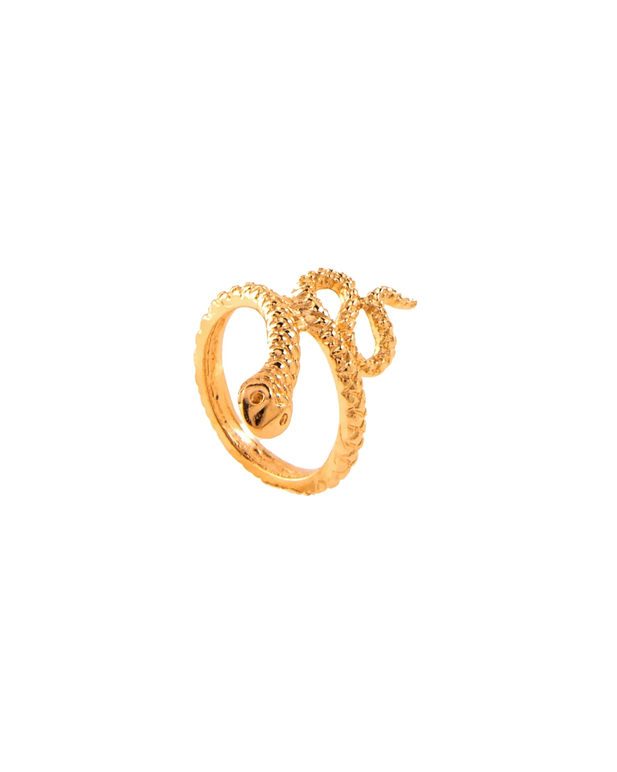 CLASSIC SNAKE GOLD PLATED RING 2490 - خاتم