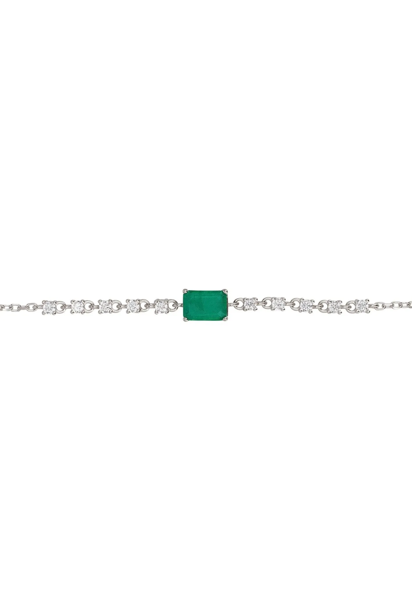 Claudia Gemstone Bracelet Silver Colombian Emerald