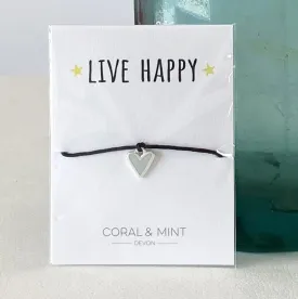 Coral And Mint Live Happy - Blue Heart Charm