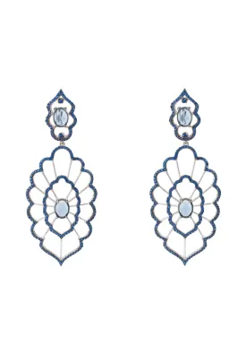 Countessa Earrings Sapphire Blue Silver