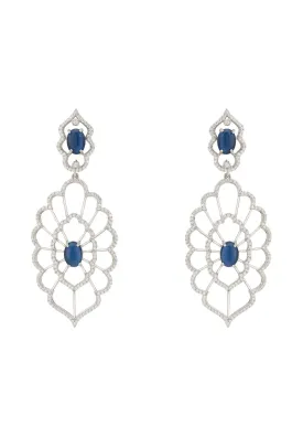 Countessa Earrings White Blue Silver