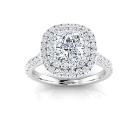 Cushion Halo Engagement Ring