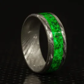 Custom Twisted Damascus Glowstone Ring