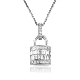 Diamond Cluster Lock Pendant