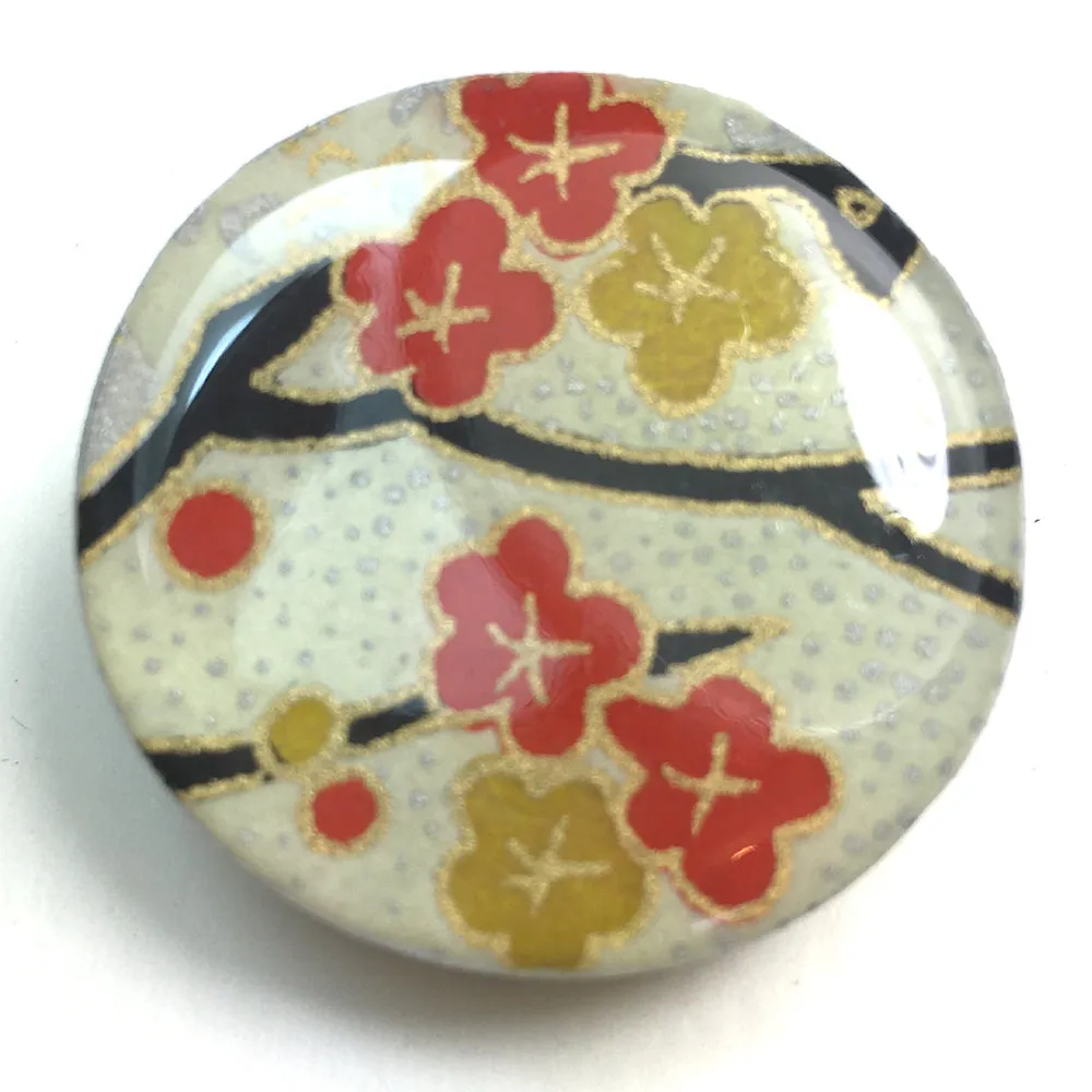 Draughts Piece Brooch - Kim Silk