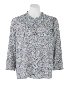 Floral-Print Long Sleeve Women's Blouse