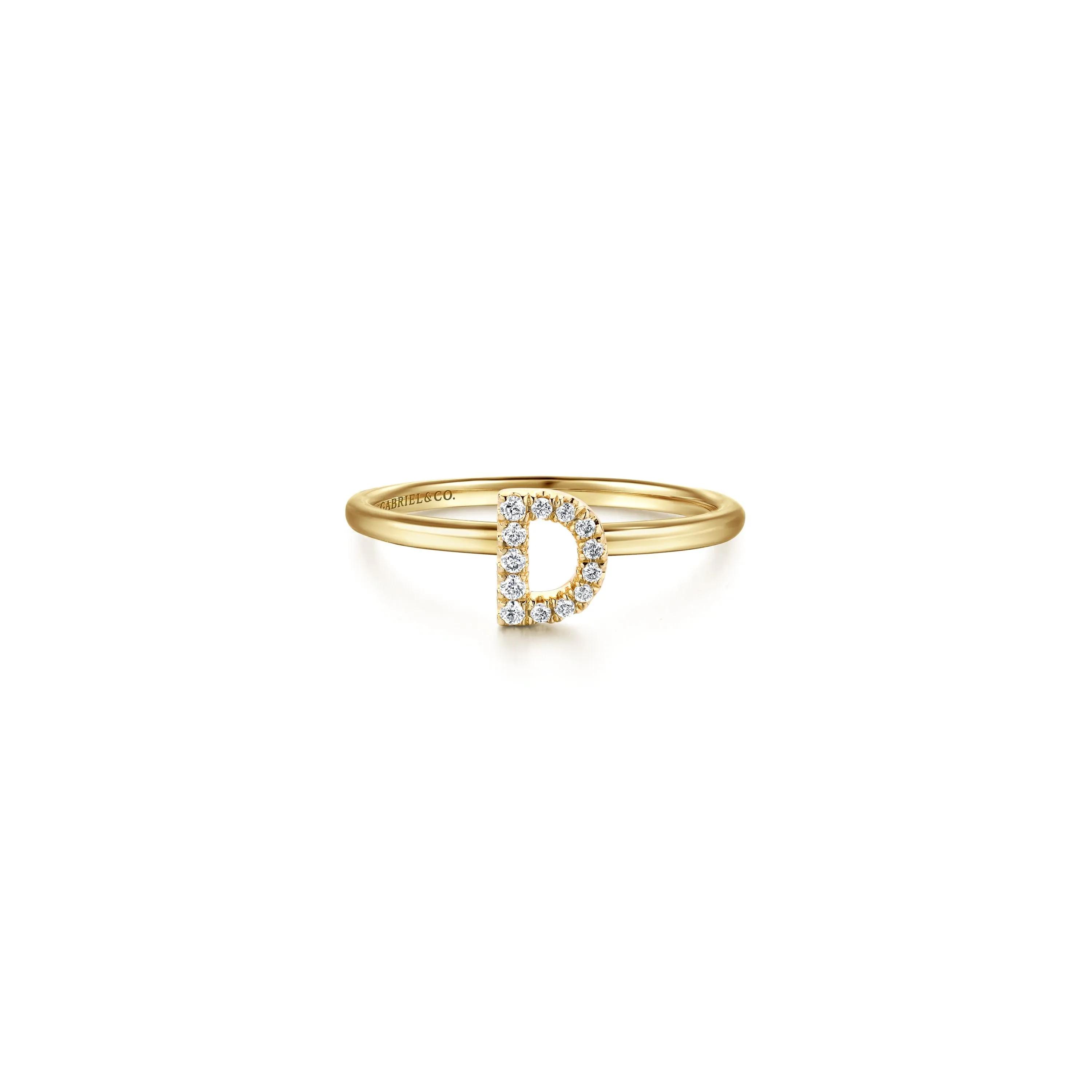 Gabriel 14K Gold Pavé Diamond Initial Ring