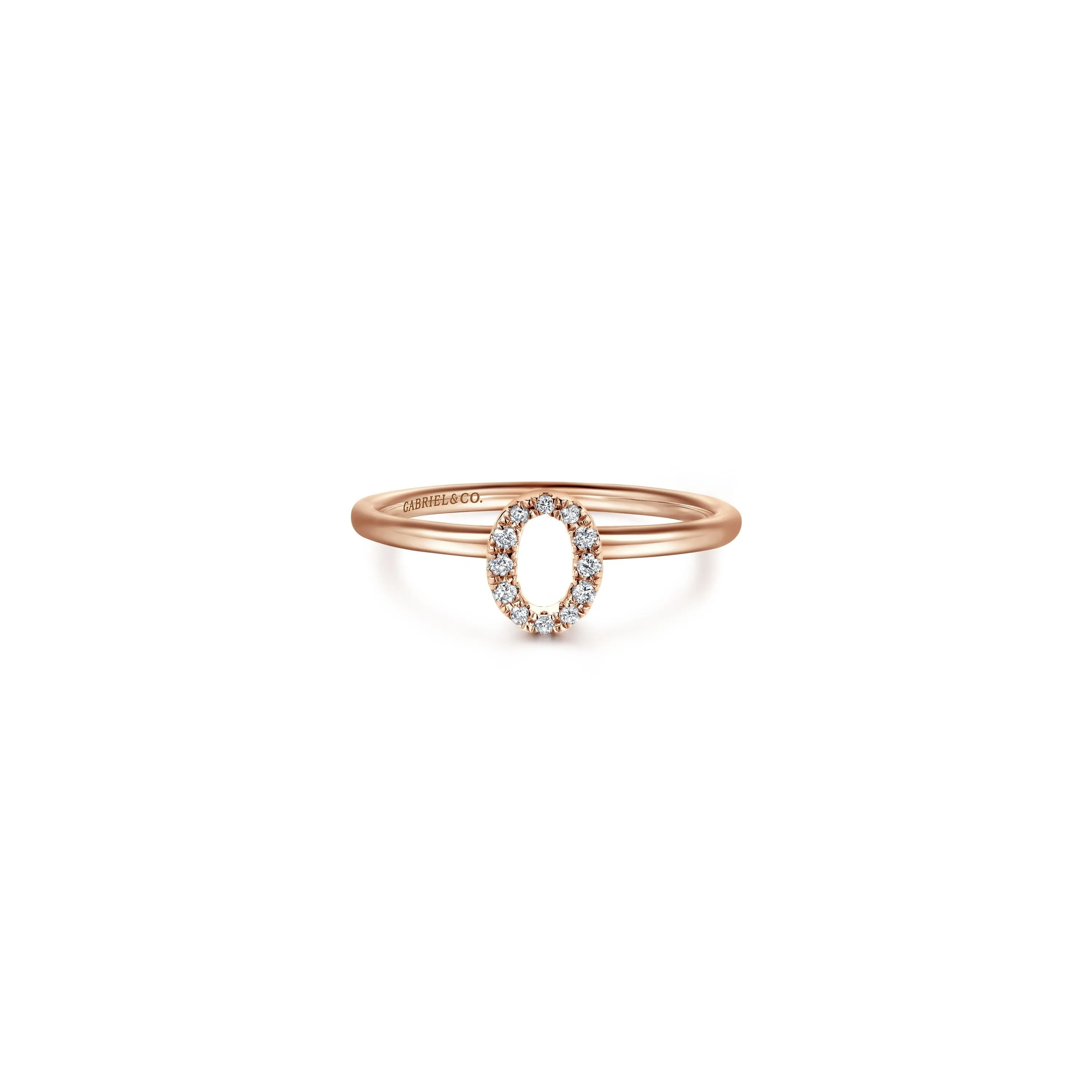 Gabriel 14K Gold Pavé Diamond Initial Ring