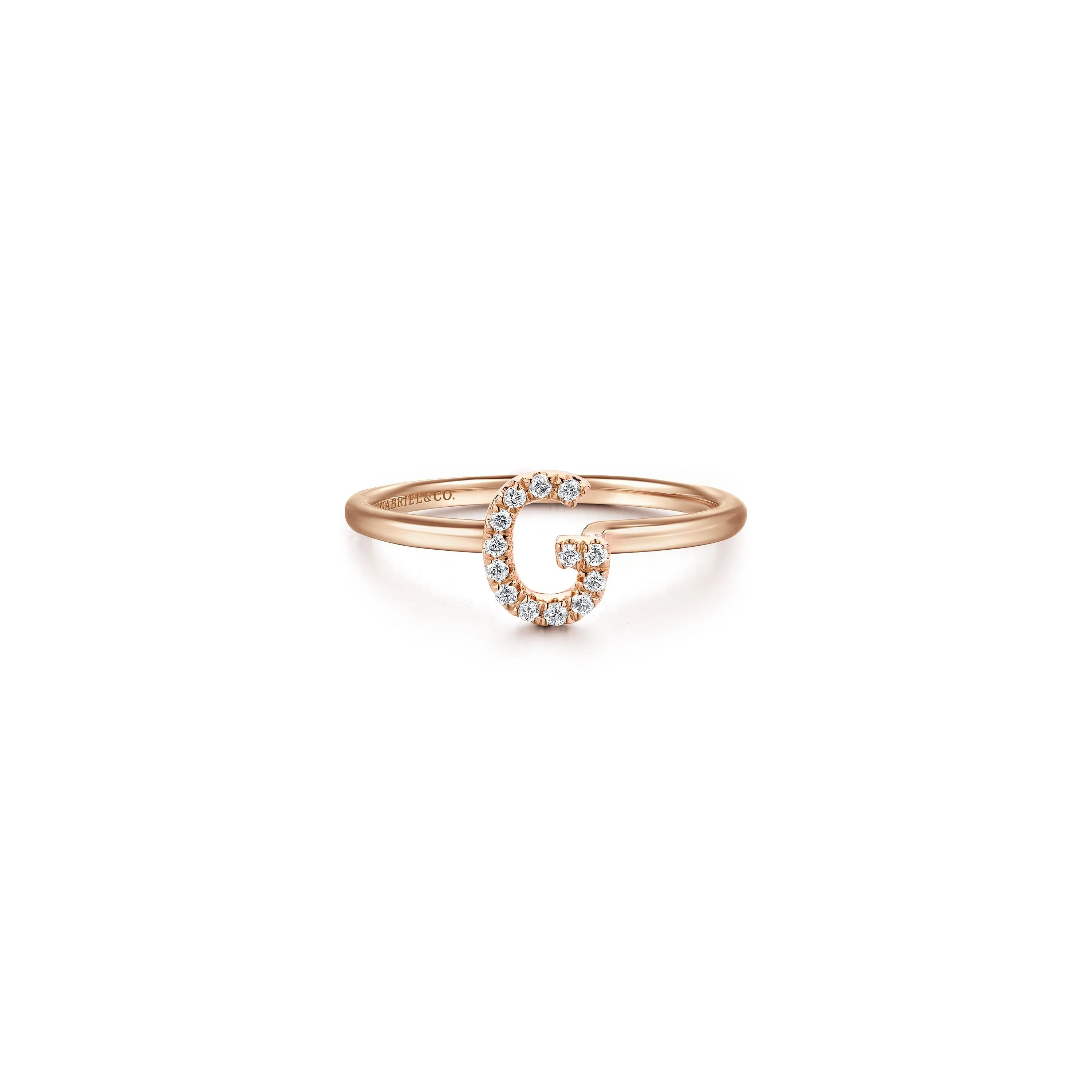 Gabriel 14K Gold Pavé Diamond Initial Ring