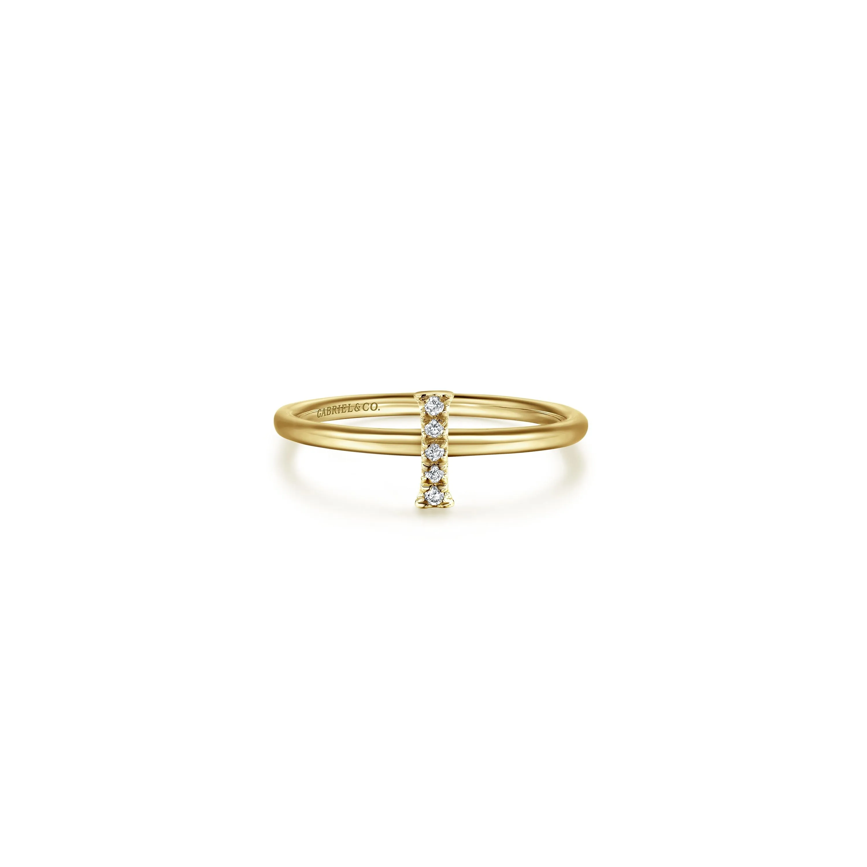 Gabriel 14K Gold Pavé Diamond Initial Ring