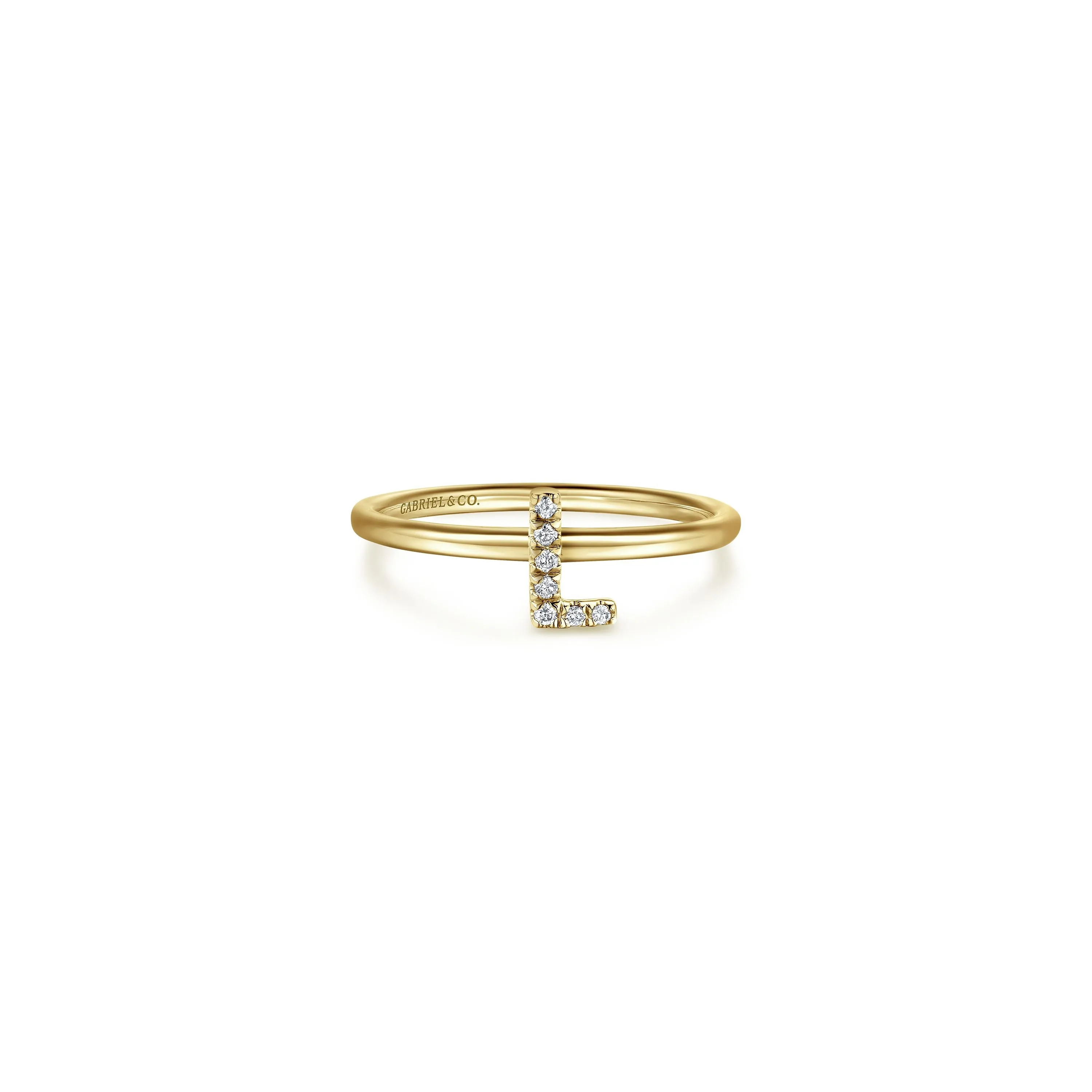 Gabriel 14K Gold Pavé Diamond Initial Ring