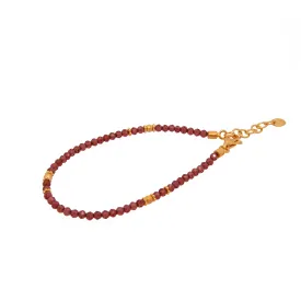 Garnet 3mm Bracelet 24K Fair Trade Gold Vermeil