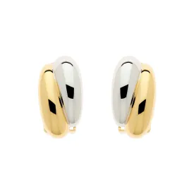 Gold & Platinum Curve Clip Earrings