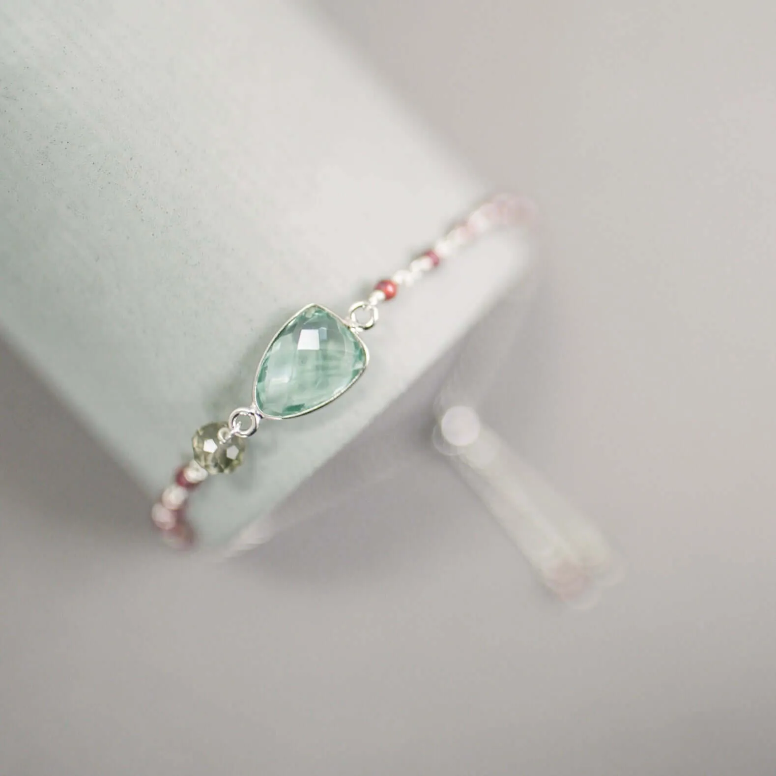 Green Amethyst Adjustable Gemstone Bracelet