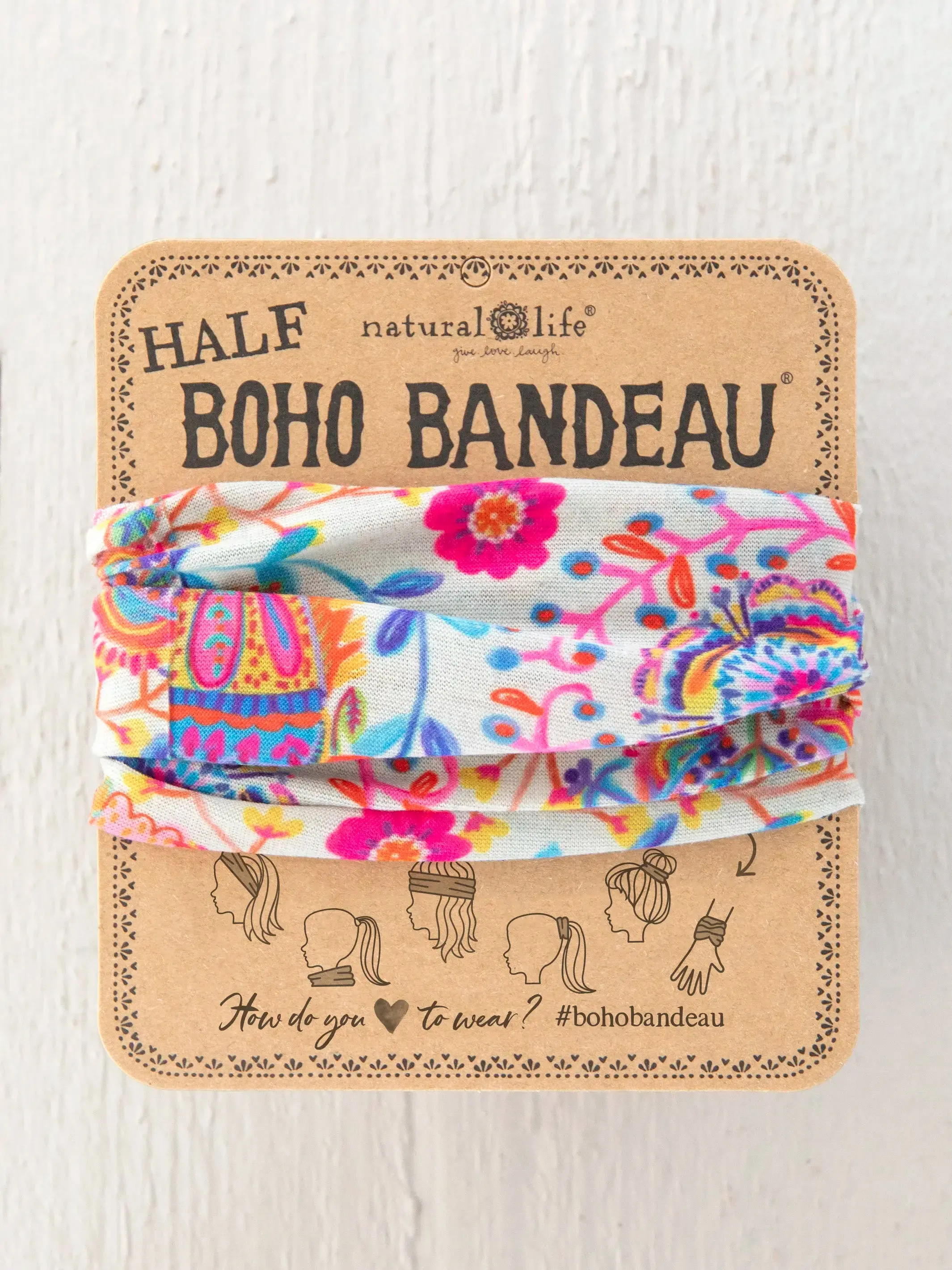 Half Boho Bandeau® Headband - Cream Folk