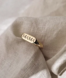 Hand Engraved MAMA Oval Signet