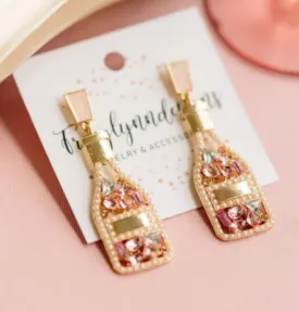 #L744 Champagne Bottles Earrings (PREORDER)