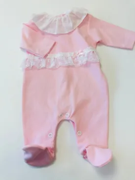 MIA BELLA Luxury Pink Cotton Babygrow