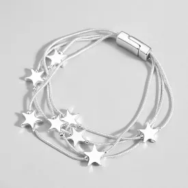 Multi Star String Bracelet - Silver