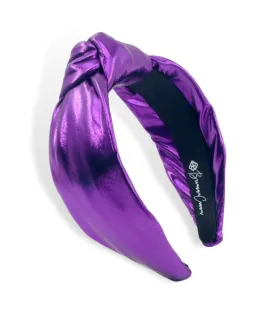 Purple Puff Metallic Knotted Headband