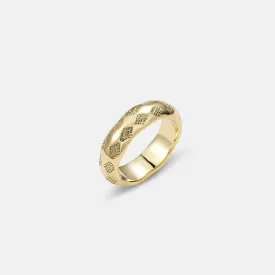 Rachel Checkered Band Ring