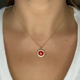 Red Star Pave Charm Necklace