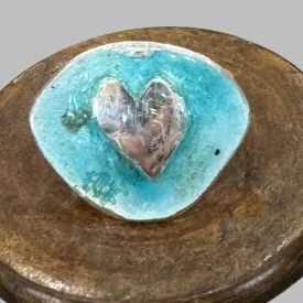 Sea of love aqua enamel ring