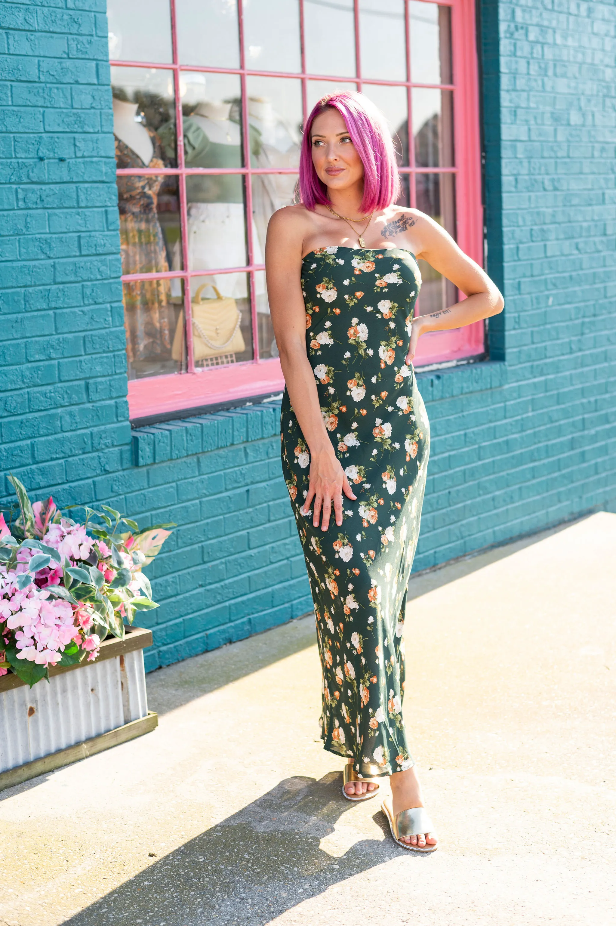 Something More Floral Tube Dress