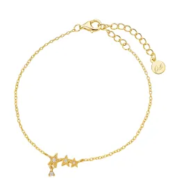 Stella Triple Stars Gold Charm Bracelet