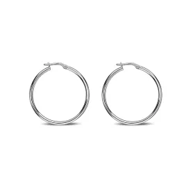 Sterling Silver 30mm Closed Round Hoop Earrings